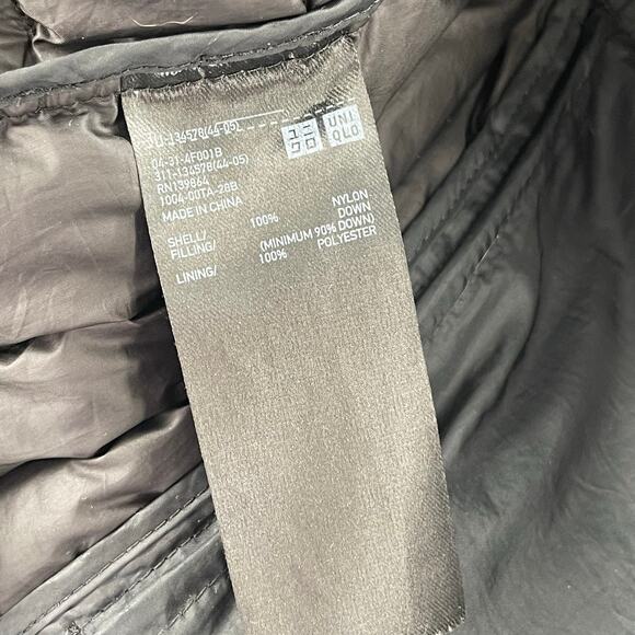 UNIQLO Puffer Jacket Size Small Check Lightweight Men's 90% Down Fill Gray/Black - Picture 14 of 16